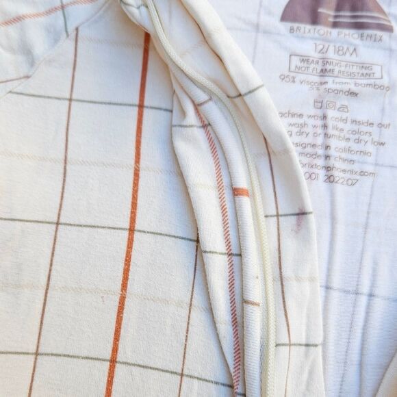 Brixton Brixton Cream Plaid Bamboo Zip Romper 12-18M - Picture 5 of 10
